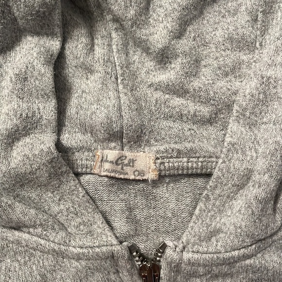 Brandy Melville Grey Zip-up Hoodie - One Size - Picture 3 of 6